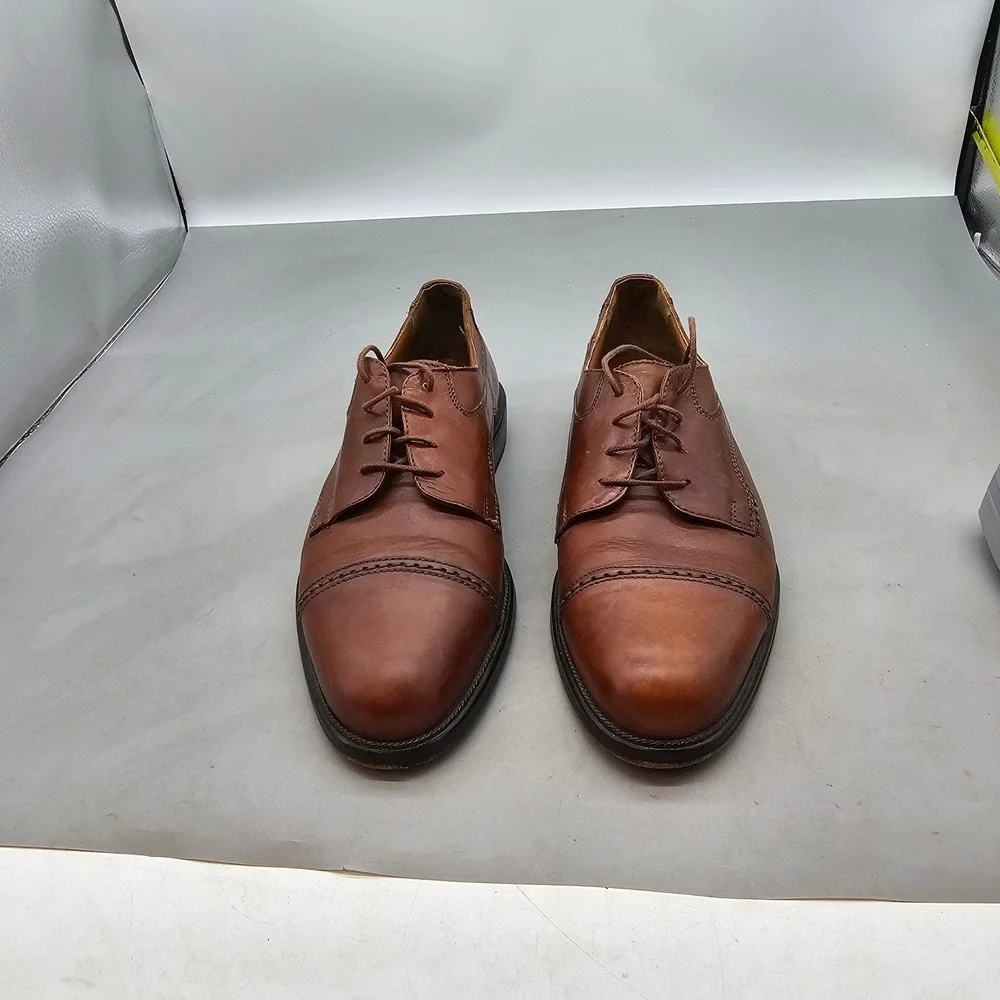 Cable & Co Men Control Structure Cap Toe Oxford Brown Leather Made in Italy 10.5